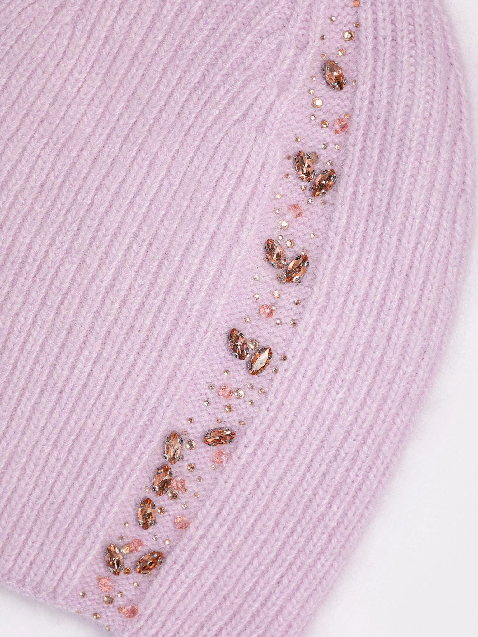 Шапка-бини двойная со стразами в ассортименте